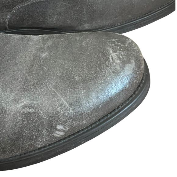 ASTON GREY Brooklyn Gray Leather Combat Boots size 12 - Picture 6 of 15